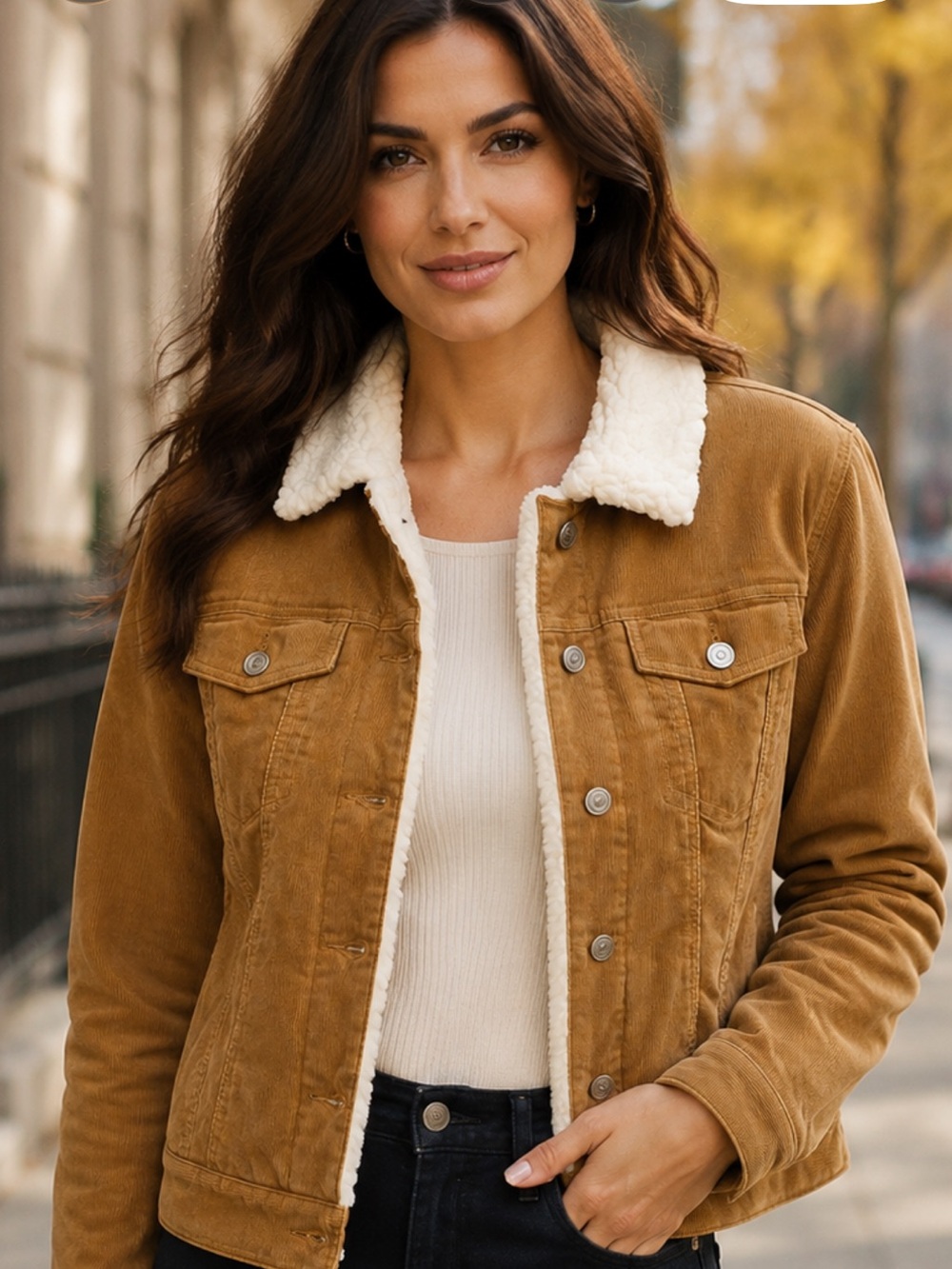 FOREVER 21  Sherpa Lined Trucker Jacket Size Medium Women's